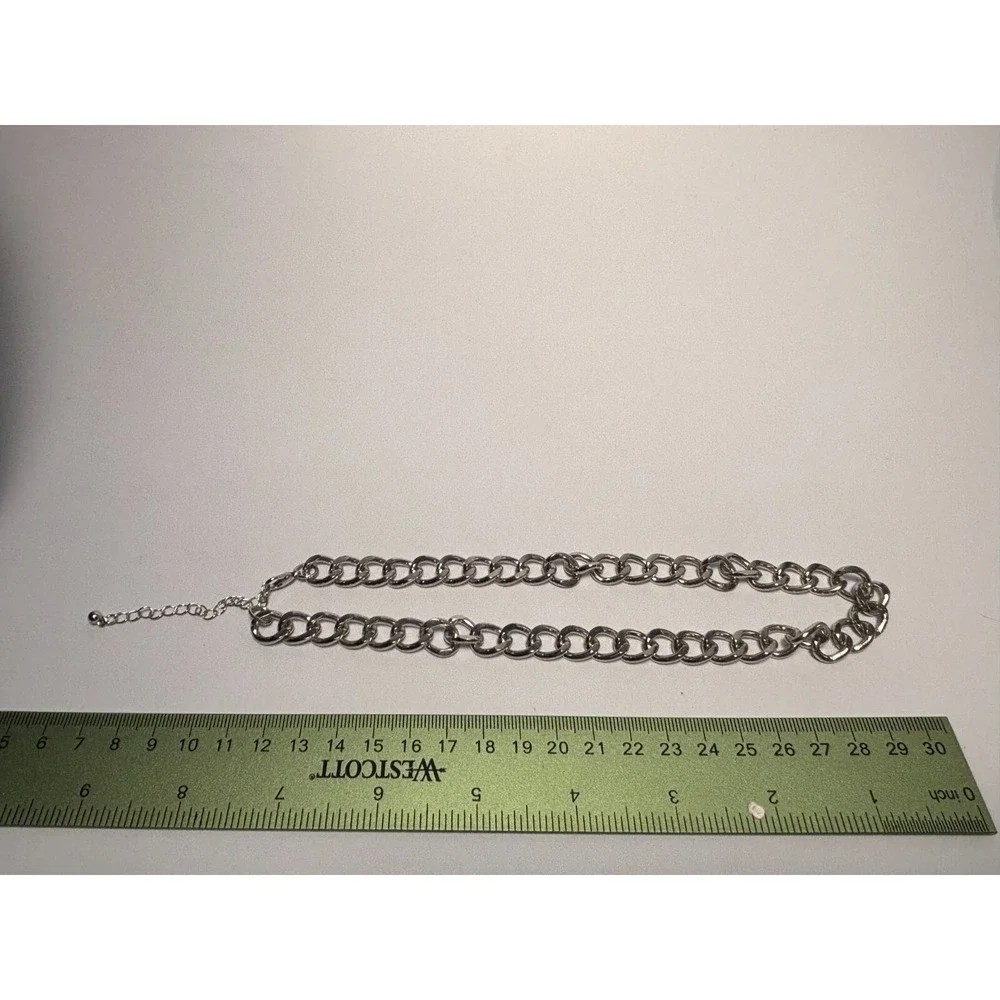 Chain Necklace Silver Tone Dramatic And‎ Bold Retro Chunky Unisex